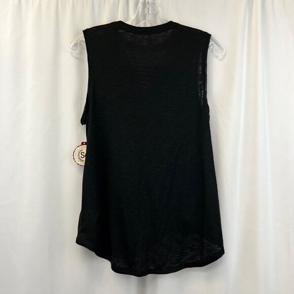 So Womens Sleeveless Slashed V-Neck Lightweight Top Black Small New - Picture 5 of 8